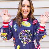 Queen Of Sparkles Navy Fair Fun Sweatshirt - Final Sale