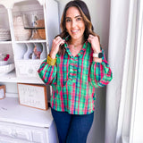 Lexi Top - Plaid About You - Green