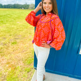 Floral Fever Top- Orange