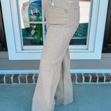 Lindsey Tummy Control Wide Leg Pant - Khaki
