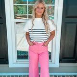 Bella HW Garment Dyed Crop Wide Leg