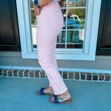 Jessie Straight Let Crop Pant - Soft Pink