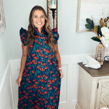 Hoping For The Best Midi Dress - Navy