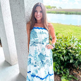 Seaside Serenity Midi Dress - Blue