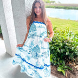 Seaside Serenity Midi Dress - Blue