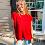 Crew Neck Sweater - Ruby