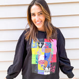 Queen Of Sparkles Black Colorblock Queen Logo Sweatshirt - Final Sale