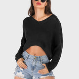 Perfee V-Neck Long Sleeve Sweater