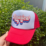Retro America Trucker Hat- Red