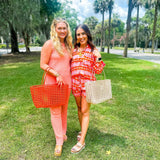 Woven Tote Bag- Orange