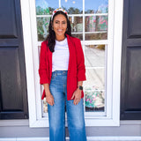 SPANX | Pull-On Crop Wide Leg Jean - Stonewashed Blue