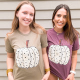 Spotted Pumpkin Tee- Heather Maroon