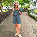 Here To Stay Romper - Navy
