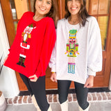 QOS Grey Colorblock Drummer Nutcracker Sweatshirt