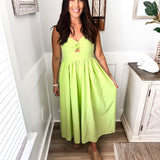 Ready To Take On Anything Midi Dress - Lime