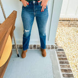 High Rise-Ankle Straight Jeans