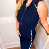 Spanx AirPique Jumpsuit Navy