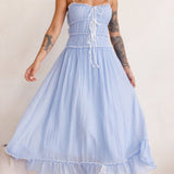 Devine Frill Ruffled Hem Midi Cami Dress