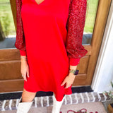 Jordan Sequin Dress- Red