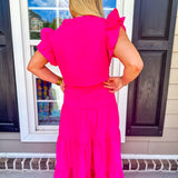 Taking Charge Dress - Hot Pink