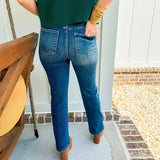 High Rise-Ankle Straight Jeans