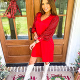 Jordan Sequin Dress- Red