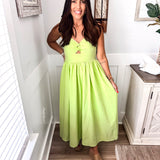 Ready To Take On Anything Midi Dress - Lime