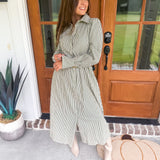 Refined Line Midi Dress - Hunter Green