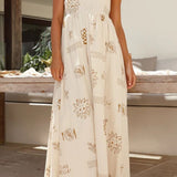 Printed Square Neck Maxi Cami Dress