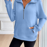 Ivy Lane Half Zip Raglan Sleeve Sweatshirt