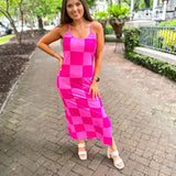 Checked Out Checkered Dress - Pink
