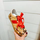 Dixie Sneaker - Red/Leopard
