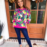 Hallie Bombshell Blooms Sweater- Green