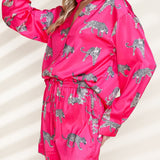 Animal Button Up Shirt and Shorts Set