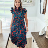 Hoping For The Best Midi Dress - Navy