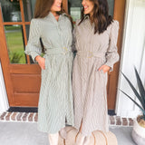 Refined Line Midi Dress - Brown