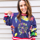 Queen Of Sparkles Navy Fair Fun Sweatshirt - Final Sale