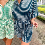 Here To Stay Romper - Navy