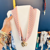 Pink Skies Charm Scarf Necklace - Final Sale