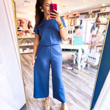 Spanx Cinched Jumpsuit Faded Indigo