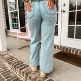 High Waist Wide Leg Straight Leg Denim - Light Denim