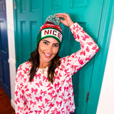 Xmas Naughty/Nice Beanie- Red/Green