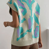 Color Block V-Neck Sweater Vest