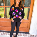 Halloween Candy Corn Sweatshirt - Black - Final Sale