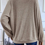 Quarter Buttoned Long Sleeve Blouse