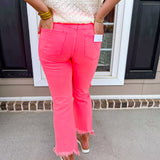 Kaleigh High Rise Straight Leg Crop Pant - Coral