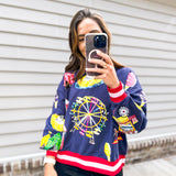 Queen Of Sparkles Navy Fair Fun Sweatshirt - Final Sale