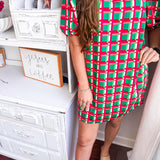 Libby Dress - Alpine Line - Green