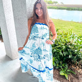 Seaside Serenity Midi Dress - Blue