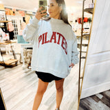 Pilates & Yoga Reversible Mock Neck Sweatshirt - Grey